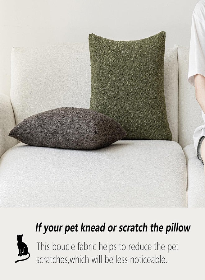 Foindtower Textured Boucle Throw Pillow Covers Accent Solid Pillow Cases Cozy Soft Decorative Couch Cushion Case for Chair Sofa Bedroom Living Room Home Decor, 20 x 20 Inch,Green - Image 4